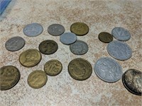 Lot of French Coins- Includes Silver 1962 5 Francs