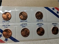 1982 Copper & Zinc Penny Set