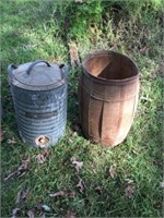 Vintage Water Can & Wood Keg