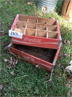 (2)  Wood Coke Crates