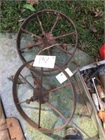 (2) Vintage Iron Wheels (15" Diameter)
