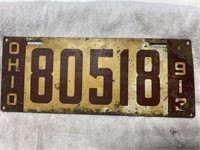 1913 Ohio License Plate