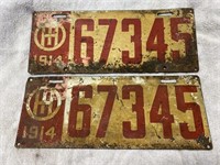 Pair of 1914 Ohio License Plates