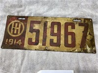 1914 Ohio License Plate