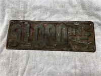 1915 Indiana License Plate