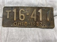 1932 Ohio License Plate