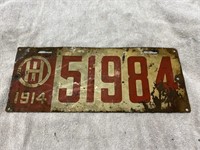 1914 Ohio License Plate