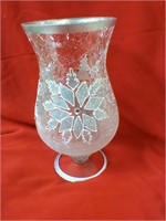 Crackle glass vase