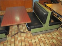 DOUBLE BENCH; SINGLE BENCH (against wall); TABLE