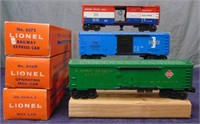 3 Boxed Late Lionel Cars