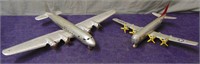 2 Vintage Pressed Steel Airplanes