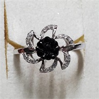 $2800 14K Black Diamond(0.38ct) Ring PN 164