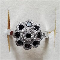$3700 14K  Black Diamond(0.88ct) Ring PN175