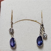 $2700 10K  Tanzanite Diamond Earrings PN 179