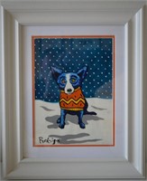 Attributed to George Rodrigue Blue Dog Snow