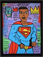 Attributed to Jean-Michel Basquiat Superman