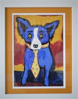 Attributed to George Rodrigue Blue Dog Yellow Tie