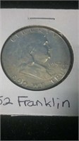 1952 Franklin half silver dollar