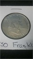 1950 Franklin silver half dollar