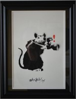 Attributed to Banksy Original Rat w Camera
