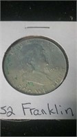 1952 Franklin silver half dollar