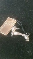 Sterling silver dog pin artist signed