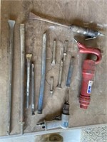 Assorted Air Chisel Tools, Air Chisel Guns