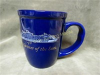 Vintage Mariner of the Seas Cobalt Blue Glaze mug