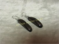 Indian Teardrop Tumbled Stone Rock Long Earrings