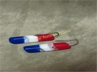 1970's Lucite Red White Blue Plastic Earrings