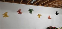 (6) Plastic Wall Butterfly Decor