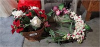 Spring Wreath & Basket w/ Flowers