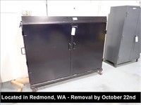 80" X 26" X 60"H SHOP BUILT MATERIAL CABINET ON