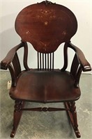 Mahogany inlaid rocking chair