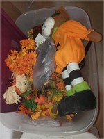 Stuffed Halloween Bear, Fall Flowers