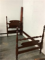 Mahogany poster bed with rails