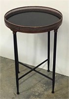 Metal table with marble top