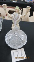 Lidded Candy Dish and Candleabra Figurine