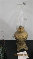 18" tall vintage oil lamp