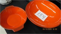 Pair of Vintage Orange Bowls