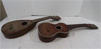 2 Vintage Ukulele's(1 Harmony, Favilla-no strings)