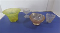 Depression Glass incl1930's Irish Herringbone Bowl
