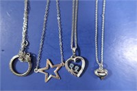 4 Sterling Silver Necklaces