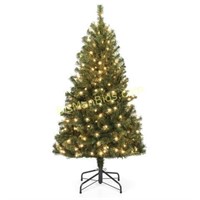 Pre-Lit Artificial Spruce Christmas Tree w/