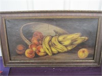 Fruit still life painting 27.5" x 15.5" frame