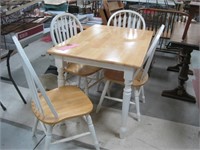 butcher block table and 4 chairs modern