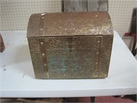 brass covered wood box 16" w x 13" tall