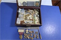 Vintage Pins, Money Clip, & more w/Jewelry Box