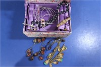 Vintage Costume Jewelry w/Jewelry Box