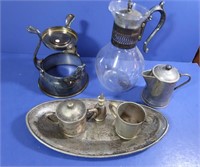 Vintage Silver Plate/Glass Coffee Pot & more